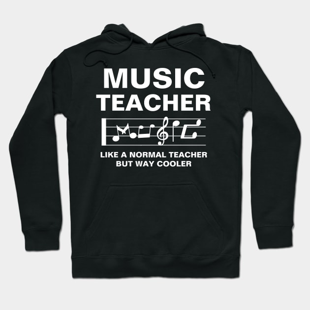 Music Teacher Like A Normal Teacher But Way Cooler Awesome Gift For Teachers Day To Your Music Teacher Hoodie by aandikdony